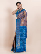 KAVVYA  CAMEL BROWN IKAT WEAVING SAREE